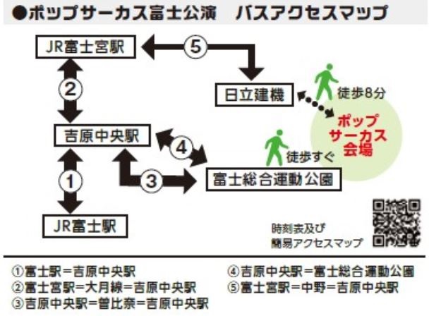 ポップサーカス富士バスセット券フリーエリア