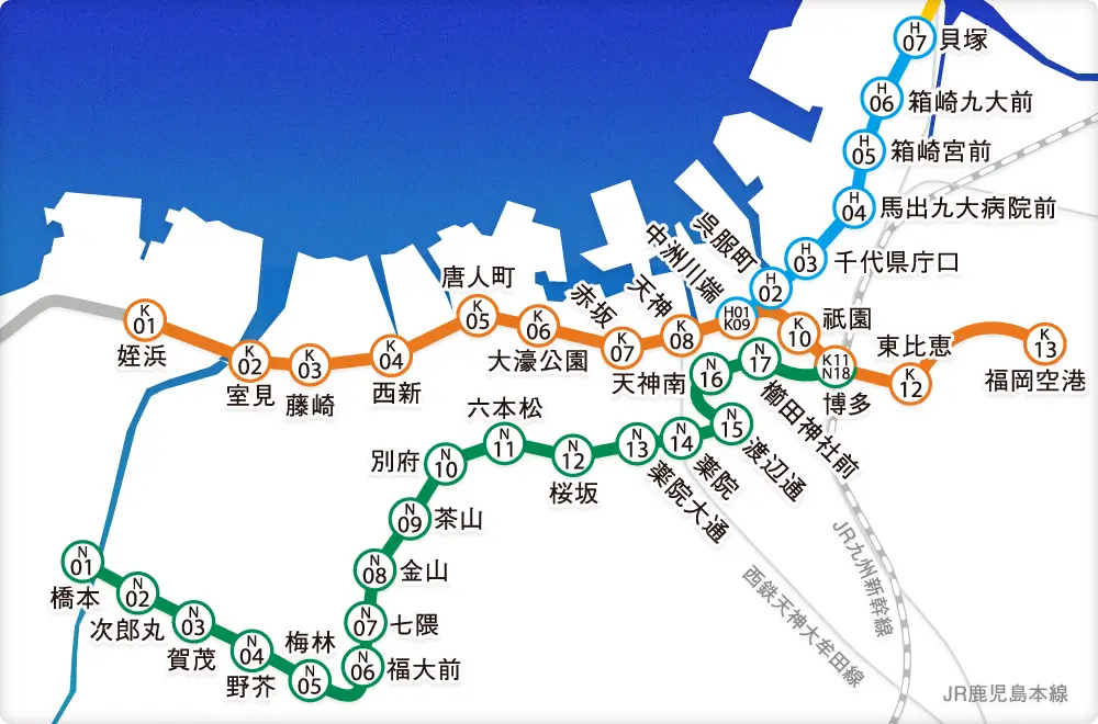 福岡市営地下鉄路線図2024