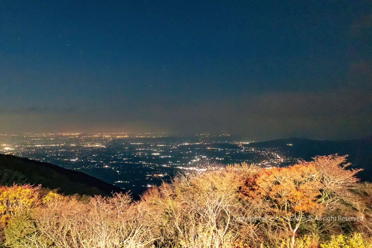 筑波山紅葉ライトアップと夜景
