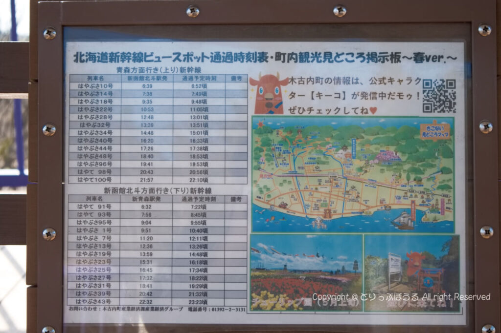 木古内北海道新幹線ビュースポット掲示板