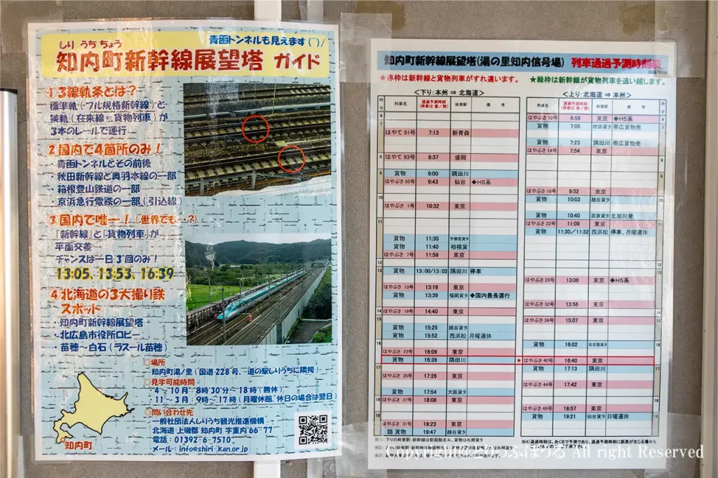 道の駅しりうちの通過時刻表