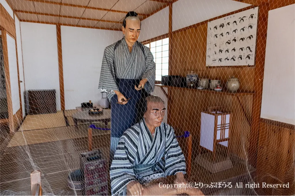 松前藩屋敷床屋人形