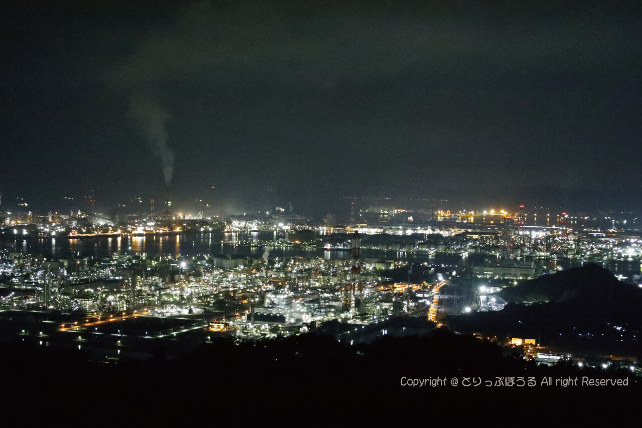 鷲羽山スカイライン水島展望台からの工場夜景