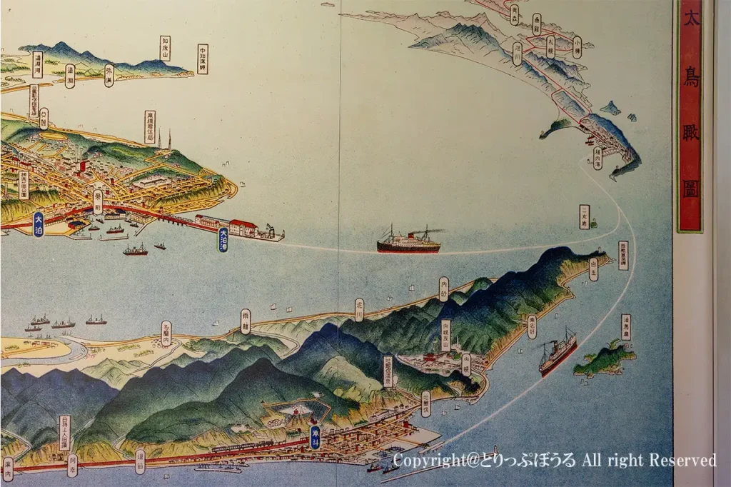 稚泊連絡船航路地図
