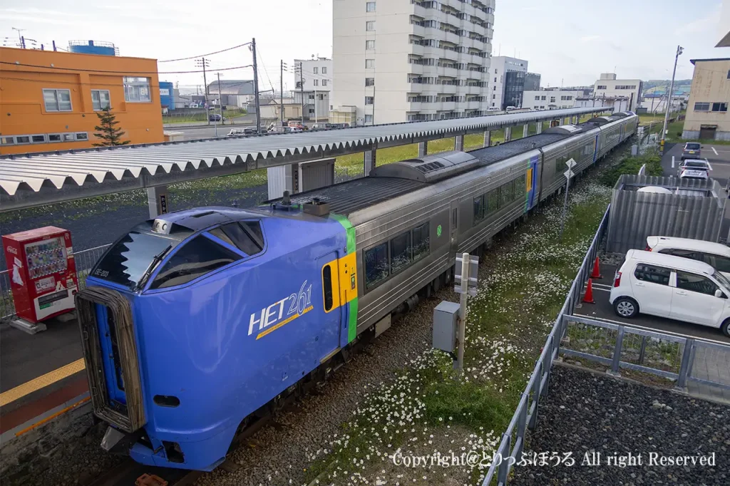 稚内駅展望デッキから特急サロベツ