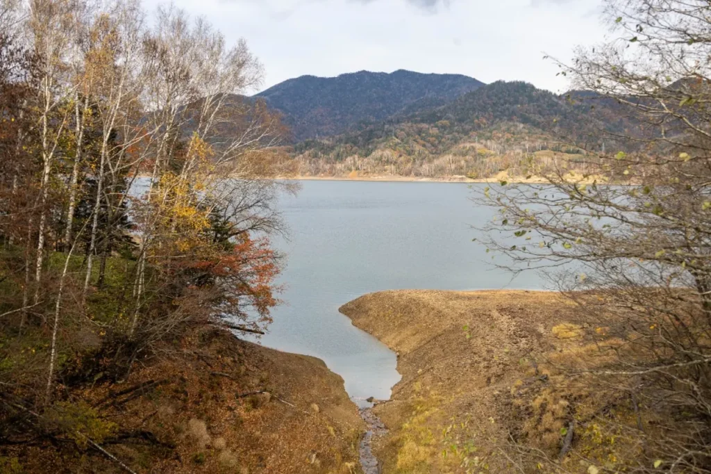 三の沢橋梁の上から見た糠平湖